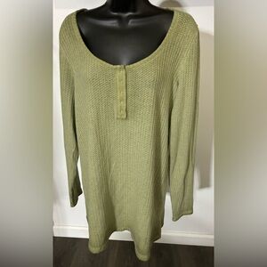New Plus Size Torrid soft cozy combed fleece long sleeve waffle knit top Size 2X